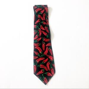 Addiction Red Chili Pepper 100% Silk Tie